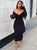 Autumn V Neck Long Sleeve Midi Dress