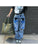 Stylish Street Ripped Printed Straight Leg Jeans