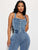 Sexy Sleeveless Denim Wide Leg Jumpsuits