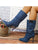 Western Cowboy Denim Pointed High Heel Boots