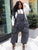 Pocket Patchwork Denim Wide Leg Overalls