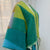 Contrast Color Geometric Pattern Mohair Fringe Shawl