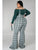 Striped Colorblock High Rise Plus Trouser Sets