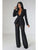 Collar V Neck Blazers Mesh Beading Pants Sets