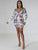 Colorblock Sequin Feather Patchwork Mini Dress