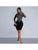 Hotfix Rhinestones Perspective Long Sleeves Dress