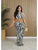 Colorblock Zebra Cropped Ruched Skirt Sets