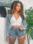 Denim Buckle Cropped Jackets Shorts Sets