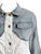 Denim Buckle Cropped Jackets Shorts Sets