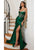 Fishbone Split Hem Strapless Maxi Dresses