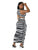 Striped Ruched Sleeveless Skirt Sets