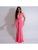 Ruched Deep V Neck Ribbon Maxi Dress