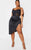 Plus Black Lace Insert Cup Detail Ruched Side Midi Dress