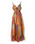 Robe Maxi Dos Nu à Rayures Arc-en-Ciel