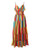 Robe Maxi Dos Nu à Rayures Arc-en-Ciel