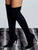 Women's Suede Skintight Stretch Over-the-knee Boots With Side Zipper, Winter Warm Long Boots With Thin High Heel