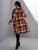 LUNE Plaid Flap Pocket Drop Shoulder Coat