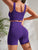 Yoga Basic 2pcs Seamless Yoga Set Sports Suit Ribbed Knit Tank Wide Waistband Tummy Control Shorts