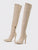 Women's Suede Skintight Stretch Over-the-knee Boots With Side Zipper, Winter Warm Long Boots With Thin High Heel