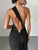 Ring Linked Ruched Backless Dress