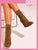 Cuccoo Everyday Collection Women Shoes Knit Detail Fashion Point Toe Lace-Up Front Chunky Brown Sock Boots