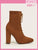 Cuccoo Everyday Collection Women Shoes Knit Detail Fashion Point Toe Lace-Up Front Chunky Brown Sock Boots