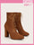 Cuccoo Everyday Collection Women Shoes Knit Detail Fashion Point Toe Lace-Up Front Chunky Brown Sock Boots