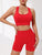 Yoga Basic 2pcs Seamless Yoga Set Sports Suit Ribbed Knit Tank Wide Waistband Tummy Control Shorts