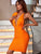 Women's Solid Color Irregular Shoulder Sexy Bodycon Dress