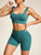 Yoga Basic 2pcs Seamless Yoga Set Sports Suit Ribbed Knit Tank Wide Waistband Tummy Control Shorts