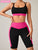 Yoga Basic 2pcs Seamless Yoga Set Sports Suit Ribbed Knit Tank Wide Waistband Tummy Control Shorts