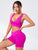 Yoga Basic 2pcs Seamless Yoga Set Sports Suit Ribbed Knit Tank Wide Waistband Tummy Control Shorts