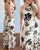 Long split dress with floral print and knotted detail