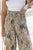 Floral Print Shirred High Waist Wide Leg Casual Pants