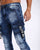 Printed Webbing Workwear Slim Fit Blue Jeans