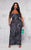 Plus Multi Printed Plisse Cowl Neck Maxi Dress