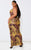 Plus Multi Printed Plisse Cowl Neck Maxi Dress