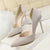 868-8 Latest Design Nightclub High Heel Side Hollow Out Sequin Heels For Ladies Pointed Toe Shiny Wedding Shoes