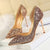 868-8 Latest Design Nightclub High Heel Side Hollow Out Sequin Heels For Ladies Pointed Toe Shiny Wedding Shoes