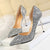 868-8 Latest Design Nightclub High Heel Side Hollow Out Sequin Heels For Ladies Pointed Toe Shiny Wedding Shoes